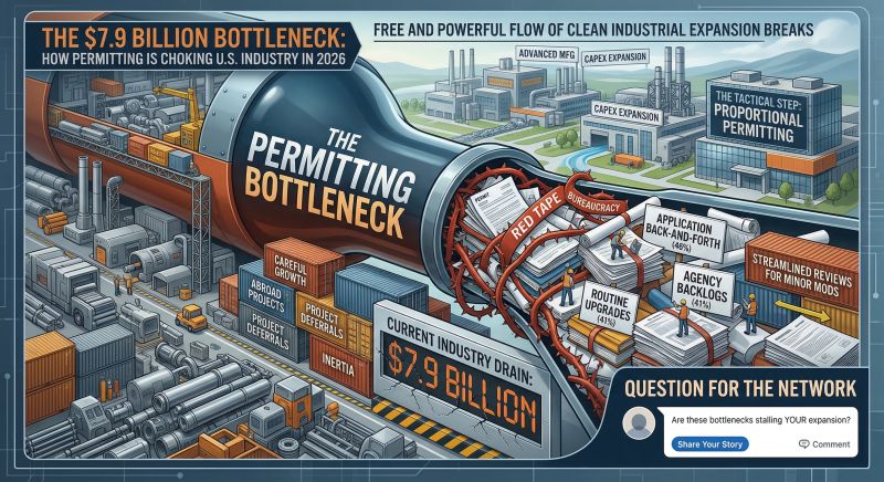 The 7.9 Billion Bottleneck: Why Permitting Is Stalling U.S. Manufacturing